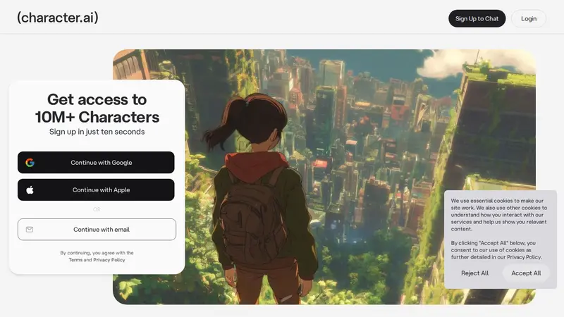 Capture d'écran de Character.AI